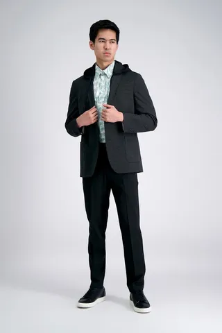 Haggar Men's Cool Right Slim Fit Flat Front Performance Flex Pant 29 x 30 - Black