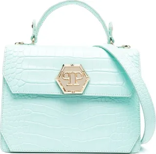 Superheroin crocodile-embossed tote