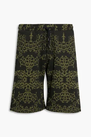 Alonso leopard-print French cotton-terry shorts