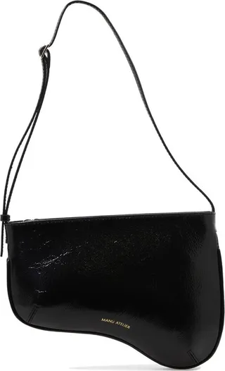 Manu Atelier Logo Detailed Zipped Shoulder Bag
