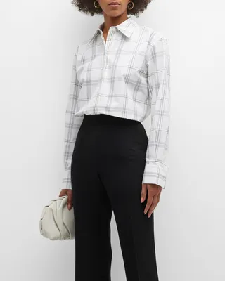 Plaid Button-Down Cotton Shirt