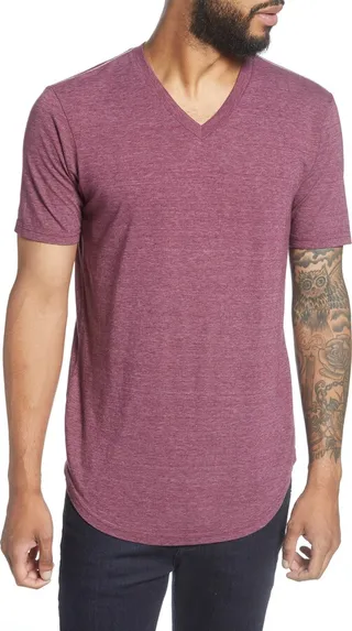 Tri-Blend Scallop V-Neck T-Shirt