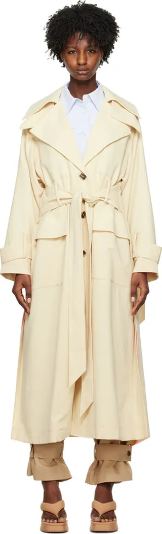 REMAIN Birger Christensen Yellow Belted Trench Coat
