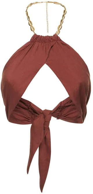 Shell chain linen top