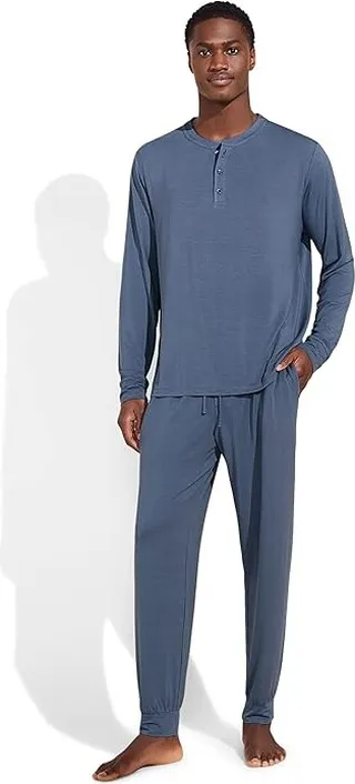 Eberjey Henry - The Long PJ Set (Coastal Blue) Men's Pajama Sets