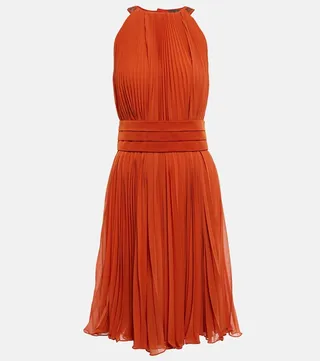Golena belted pleated midi dress