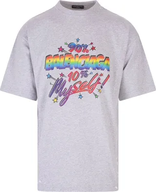 Balenciaga Distressed Logo Printed T-Shirt