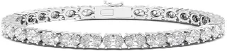 Sideways Oval Lab Created Diamond Tennis Bracelet