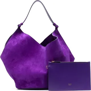 Purple The Medium Lotus Suede Tote Bag