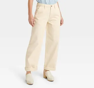 Women's High-Rise Straight Jeans - Universal Thread™ Cream 6