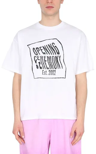 Opening Ceremony Warped Logo Printed T-Shirt