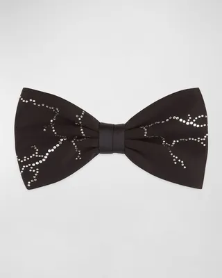 Men's Crystal-Embellished Silk Bow Tie
