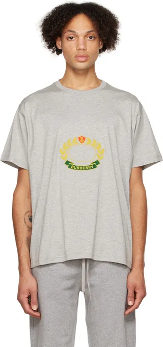 Burberry Gray Oak Leaf Crest T-Shirt