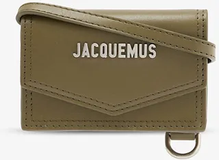 Khaki Khaki Le Porte Logo-embossed Leather Cross-body bag