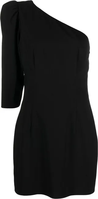 Logo-Plaque One-Shoulder Dress