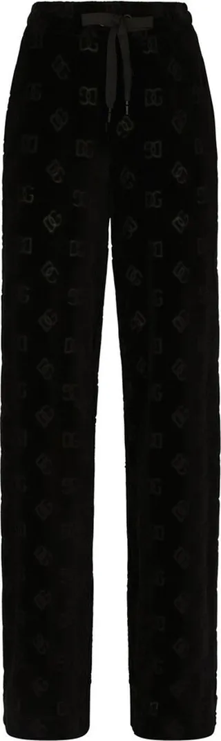 Monogram-Print Drawstring Track Pants