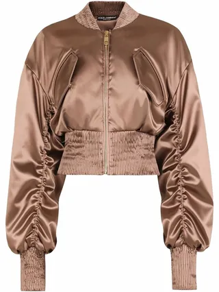 Ruched-Bomber Jacket