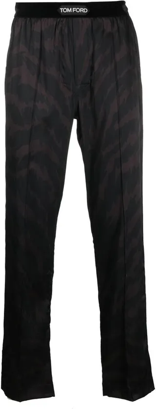 Patterned Logo-Waistband Pyjama Trousers