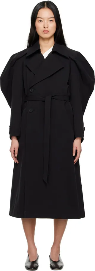 Issey Miyake Black R Trench Coat