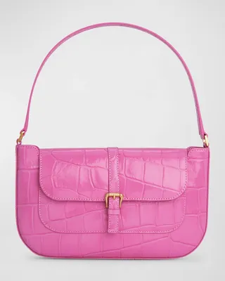 Miranda Maxi Croc-Embossed Shoulder Bag