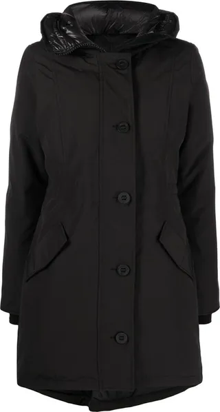 Single-Breasted Hooded Coat