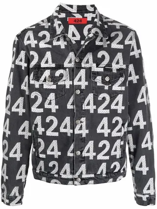 424- Printed Denim Jacket