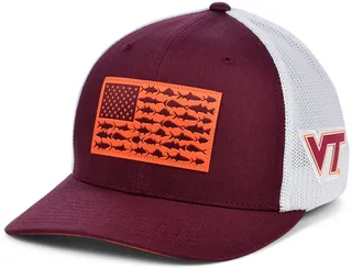 Columbia Virginia Tech Hokies Pfg Fish Flag Stretch-fitted Cap