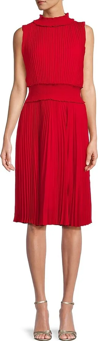 Pleated Midi Dress