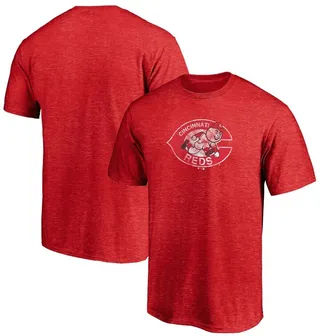 Men's Red Cincinnati Reds True Classics Throwback Logo Tri-Blend T-shirt