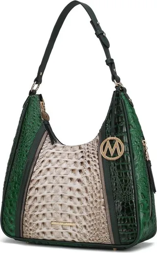 MKF Collection by Mia K Becket Faux Crocodile-Embossed Vegan Leather Women’s Shoulder Bag - Green