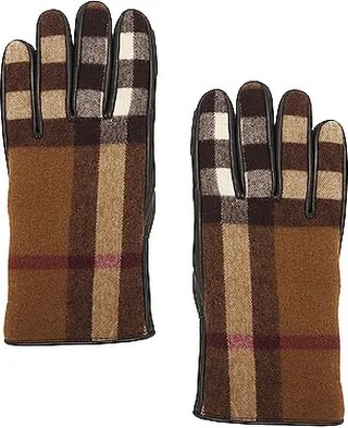 Burberry Gabriel Icon Stripe Gloves in Brown