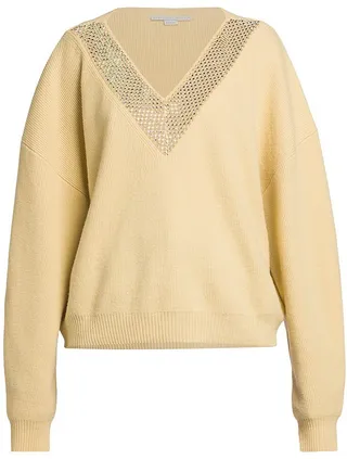 Embellished V-Neck Jumper Sweater