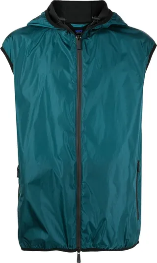 Contrasting-Detail Hooded Gilet