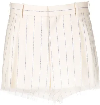 Striped Frayed Mini Shorts