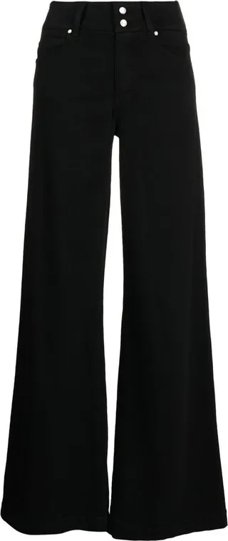Harper Double-Buttoned Wide-Leg Jeans
