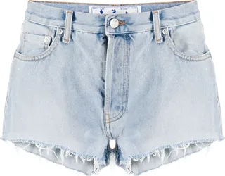 Logo Print Denim Shorts