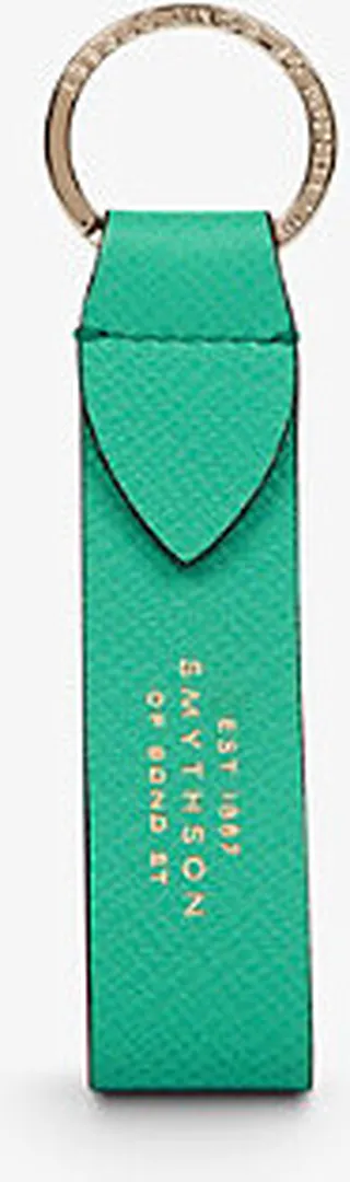 Green Panama Leather-strap Keyring