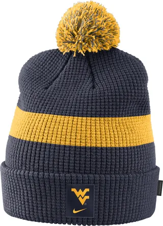 Nike Unisex College (West Virginia) Pom Beanie in Blue