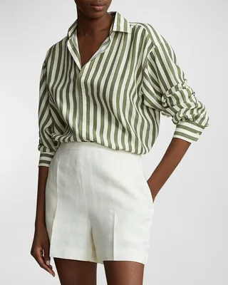 Striped Mulberry Silk Shirt