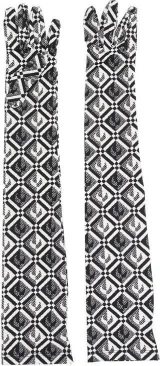Logo-Print Elbow-Length Gloves
