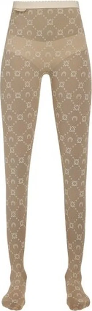 Moonogram Flocked Mesh Tights