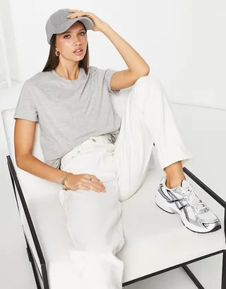 ASOS DESIGN ultimate cotton t-shirt with crew neck in gray heather