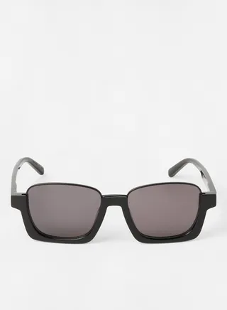 Men's Rectangular Semi-Rimless Sunglasses