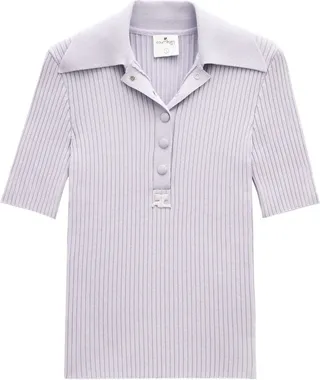 Ribbed Polo Top