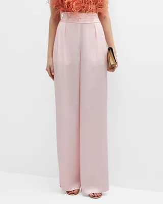 Joss Satin Wide-Leg Trousers