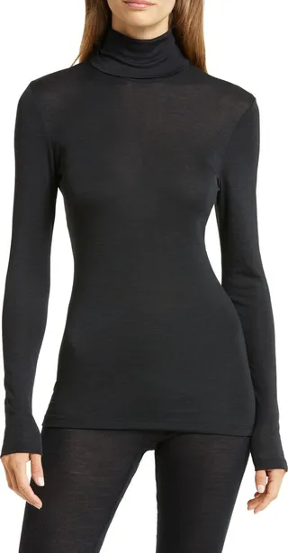 Turtleneck Wool & Silk Top