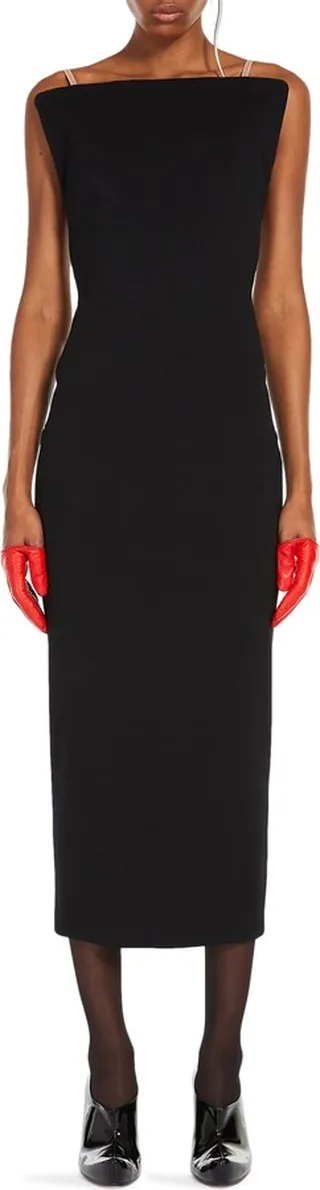 Vivetta Open Back Wool Blend Jersey Midi Dress