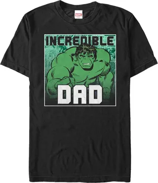 Men's Marvel Father's Day Hulk Incredible Dad T-Shirt - Black - 3X Large
