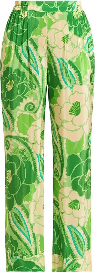 Tropical Groove Floral Straight-Leg Pants