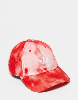 adidas Originals strapback cap in red tie dye